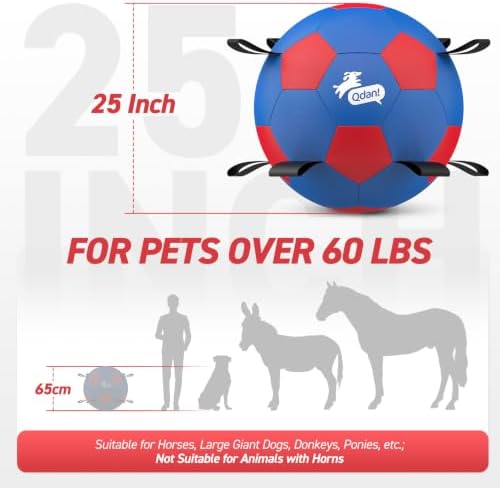 25 Inch Herding Ball for Dogs with Straps, Outdoor Dog Toys for Herding