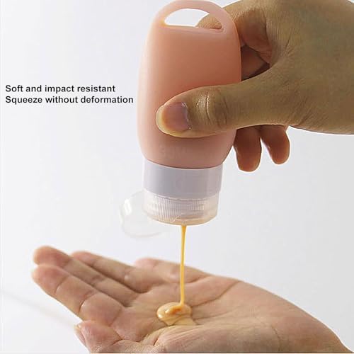 Refillable Silicone Travel Bottle for Dog 3oz (90ml) | Small Refillable Squeeze Bottles with Carabiner | Food-Safe Material