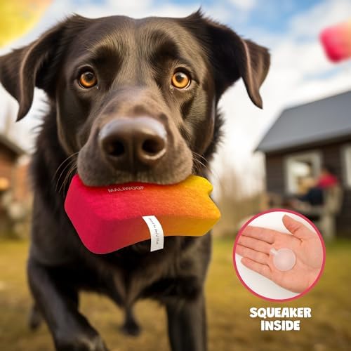 Two Tails Puff Parody Dog Toy – Funny Squeaky Dog Toys for Interactive Play and Training – Durable, Easy to Clean, Birthday Gifts for Small, Medium and Large Dogs - Peach
