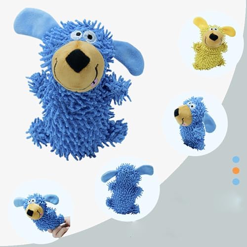 Lettuce Pets Squeaky Dog Plush Toy - Soft, Durable & Interactive Chew Toy for Small, Medium, and Large Dogs, Perfect for Playtime and Training (Blue)