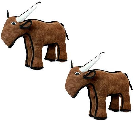 TUFFY® : 2 Pack Bull Dog Toy: Ultra Durable Plush Toy with Multiple Layers & Reinforced Seams, Washable and Floats, Original Construction
