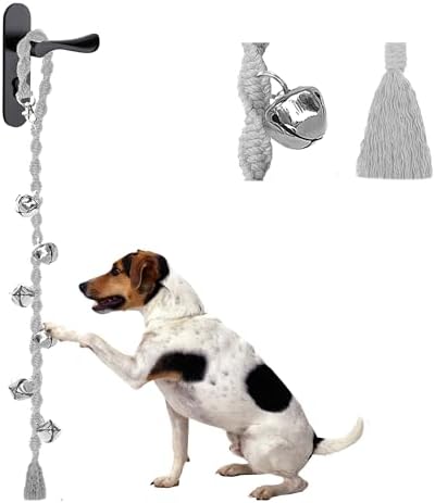 Dog Bells to Go Outside, Potty Training Bell, Handmade, Adjustable | Handmade with Premium Yarn, Twisted Style, Clear Jingle, Dog Potty Bell, Dog Door Bell.