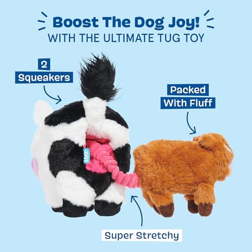 BarkBox Bertha the Cow Dog Toy - XL - Dogs