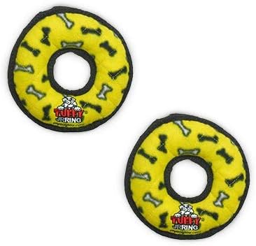 TUFFY® : 2 Pack Ring Dog Toy: Ultra Durable Plush Toy with Multiple Layers & Reinforced Seams, Washable and Floats, Original Construction