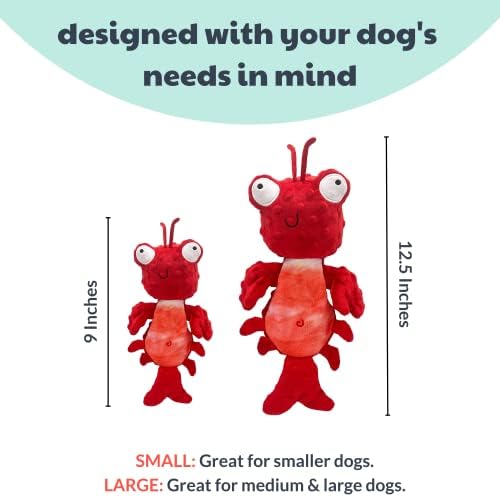 Huxley & Kent Slappies Plush Dog Toy, Claude Lobster, Small