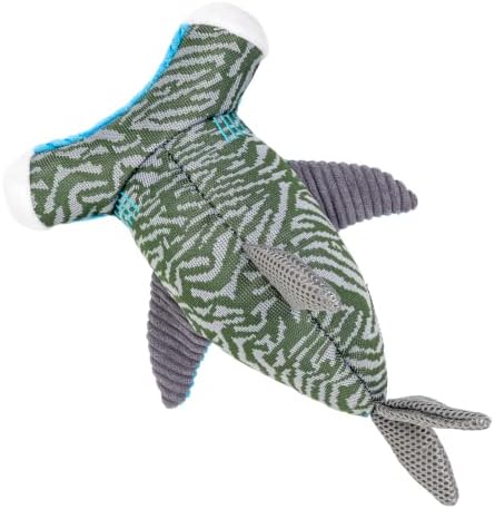 KONG Armor Dog Toy, Durable Plush (Hammerhead Shark)