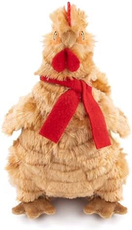 Fuzzl Plush Super Soft Cheeky Chicken - Golden Brown Dog Toy & Comforter – Cuddly Plush with Squeaker, Gentle Dog Toy for Puppies & Small to Medium Dogs