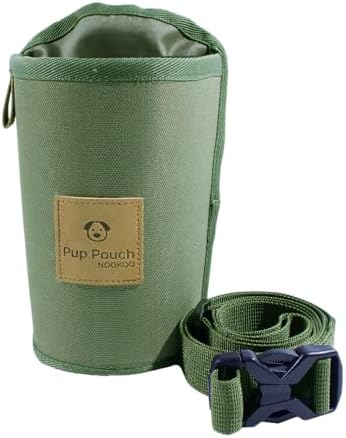 Dog Treat Training Pouch with Poop Bag Dispenser – Hands Free Dog Walking Bag, Phone Pocket, Clip & Adjustable Waist/Crossbody Strap (Green)