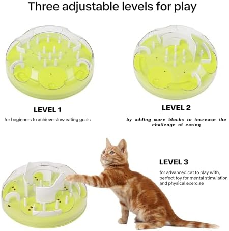 Pet Prime Cat Puzzle Feeder Interactive Enrichment Toys for Indoor Cats Slow Feeder Food Treat Puzzle Cat Stimulation Toys Green