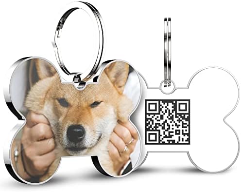 QR Code Dog Tag -On Pet ID Name Tag for Dogs, Cats & Horses – Custom Personalized Noiseless Tag with Jingle-Free Fit & Online Profile Display