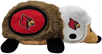 NCAA Louisville Cardinals Plush Hedgehog Toy for Dogs & Cats, Cool Soft Pet Toy for Fun and Interactive Play, Dog Chew Toy with Squeaker, Licensed Hot Pet Toy