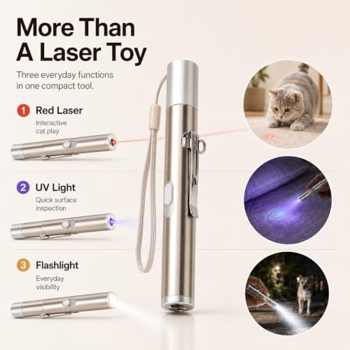 USB Rechargeable Cat Toy Pen, 2-Pack Interactive Toy for Indoor Cats