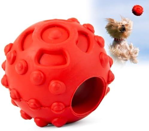 Jeffers Pet Natural Rubber Dog Chew Toy – Red Hollow Ball, Medium – Treat Dispensing, Vanilla Scent, Durable, Non-Toxic, Dishwasher Safe, Interactive Fetch & Tug Toy - Perfect for Training