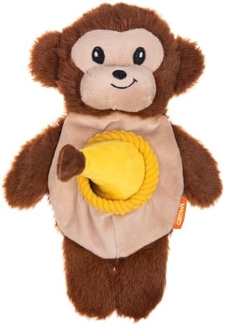 Snackerz Plush Dog Toy - Ruff Guard Technology - Large Squeaker & Hidden Fruit with Squeaker for Burrowing Fun and Interactive Play - Squeaky Dog Toys Suitable for All Breeds