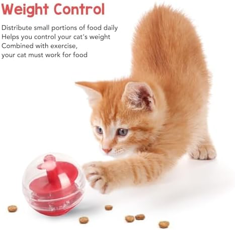 Tnfeeon Meal Dispensing Cat Toy, Interactive Cat Ball for Food or Treats, Cat Toy Ball for Small or Large Cats