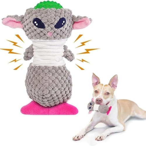Squeaky Dog Toy, 2 in 1 Plush Dog Toy with Rubber Squeaker, Chew Toys for Small, Medium and Large Dogs