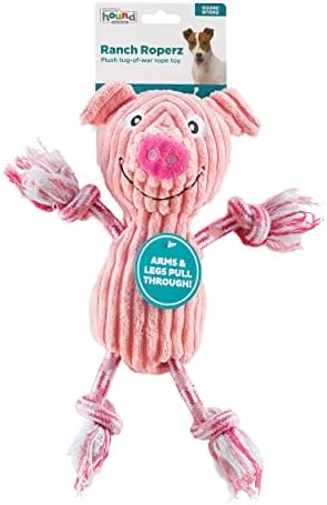 Outward Hound by Charming Pet Ranch Roperz Pig Plush Squeaky Dog Toy