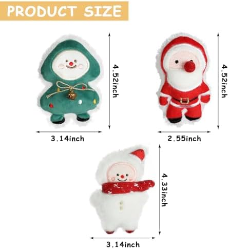 FOIMAS 3pcs Christmas Catnip Toys,Xmas Cat Toys Plush Santa Claus Snowman Tree Interactive Chew Bite Toys for Cat Kitten Indoor
