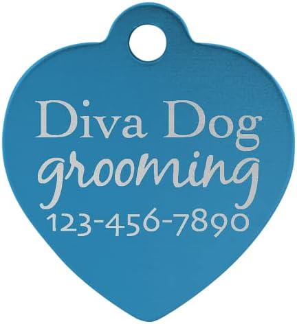 Signature Custom Laser Engraved Anodized Aluminum Pet ID Tags (Purple, Heart 1 1/4" x 1 1/4")