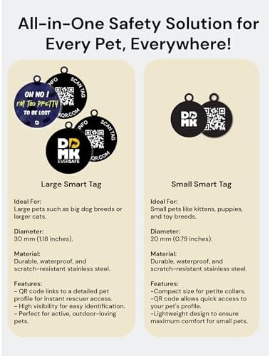 DDMK Smart Pet Tag Set | Includes 3 Tags | QR Code for Instant Alerts | Custom Pet Profiles | Durable & Waterproof | No Subscriptions or Fees |29-OH NO! I AM Too Perfect to BE Lost