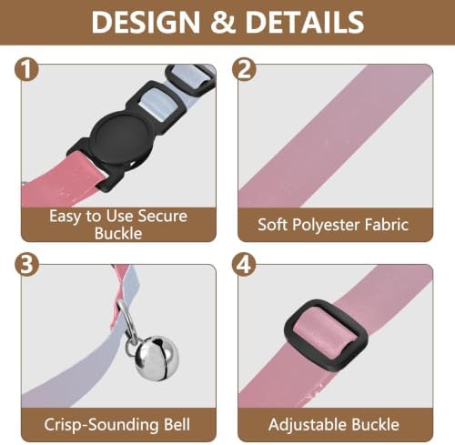 2 Pack Cat Collars Pink Blue Gradient Kitten Bell Collar, Adjustable 10.6 to 17.1 Inches