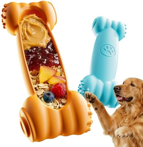 2-Pack Freeze Toys for Dogs Slow Feeder Lick Bone Indestructible Chew Toy