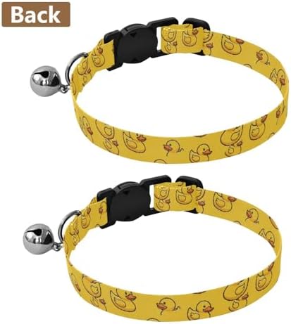Cute Yellow Ducks Small Dog Collar 2 Pack Soft Cat Collar Adjustable Length 10.6" to 17.1"