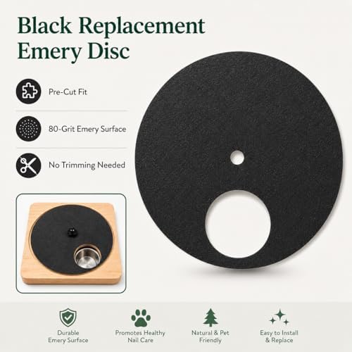 80 Grit Replacement Sandpaper for Dog Nail Scratch Board, Black Refill Pad
