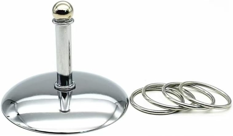 Fosrion Stainless Steel Parrot Ring Toss Toy, Interactive Training & Enrichment Toy for Parrots – Bite-Proof, Anxiety Relief, Exercise Fun for All Kinds of Parrot (Small)