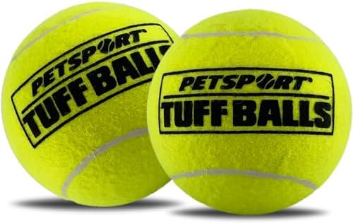 PetSport Mini Tuff Ball - Tennis Balls for Small Dogs, Great for Boredom and Aggressive Chewers, Interactive, Certified Non-Toxic, Won’t Wear Down Teeth - 1.5" (Pack of 2)