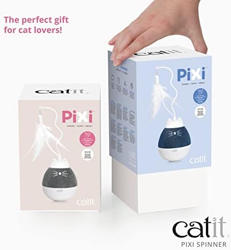 Catit PIXI Spinner, Treat Dispensing Cat Toy, Blue