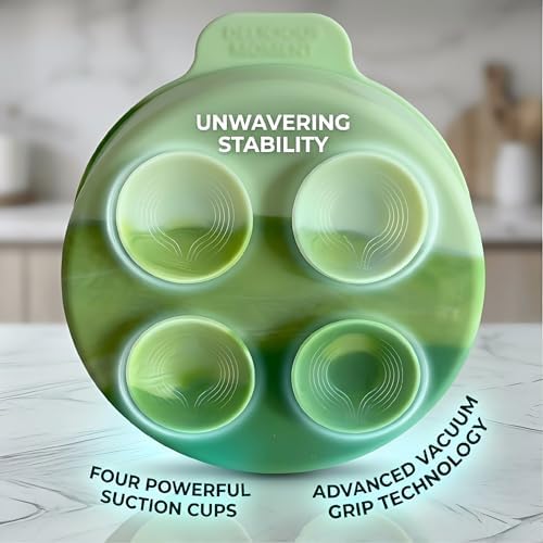 Silicone Slow Feeder Dog Bowl, Ombre Puzzle Maze with 4 Suction Cups, Flexible Travel Bowl for Fast Eaters (Blue)