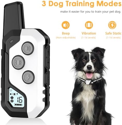 PIOUNS Shock Collar for Dogs, Dog Training Collar with Remote, 3 Modes