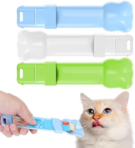 Yummy Sam 3pcs Cat Strip Feeders, Cat Lickable Puree Treat Food Dispenser, Kitten Strip Squeeze Spoon for Wet Food and Liquid Snack, Pet Food Mixing Spoon Feeding Scoop for Small Pets Puppies