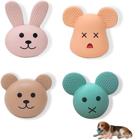 Soft Latex Squeaky Dog Toys for Enrichment, Puppy Chew Toy for Teething-4''