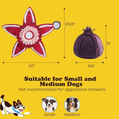 Nocciola Hide and Seek Plush Dog Toys, Fruit Interactive Dog Toy for Small Dogs, with Squeaker and Crinkle Papers, Puzzle for Boredom, Nosework for Small Medium Dogs (Rafflesia)