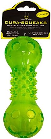 Hyper Pet Dura Squeaks Barbell Interactive Fetch Dog Toy, TPR