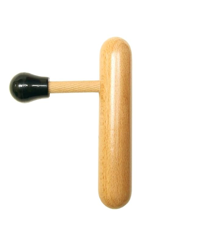 Master Massage Wooden Thumb Saver for Trigger Pt., Deep Tissue T Shape Press Bar Wood