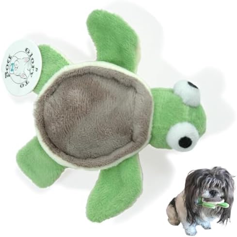 Glory To Dog TinyToy Plush Green Turtle Very Small Dog Toy for Small Breeds