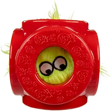 goDog Holiday Collection 2-in-1 Cage Ball Dog Toy with Furballz Squeaky Plush Dog Toy - Red, Small