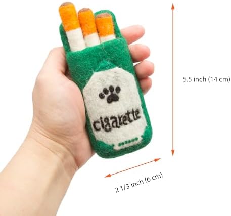 Glaciart One Catnip Joint & Leaf Cat Toy Set | Cat Crack for Funny Kittens, Stimulating Toys for Boredom, Exercise & Play | Filled w/Organic Catnip to Excite/Calm Kitty | Organic Idea