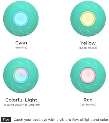 Interactive Dog Toys, Wicked Ball PE, 3 Interactive Modes,Enhanced Rubber Active Rolling Dog Toy with LED Lights for Medium Large Dogs, Motion-Activated Dog Stimulation Toy for Boredom Relief