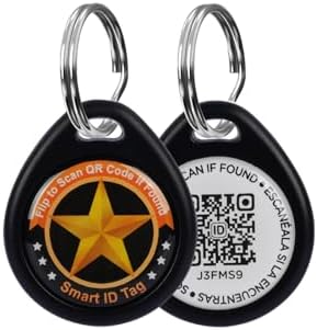 QR Code Pet ID Tag for Cats Dogs - Waterproof Durable Pet Identity Tracking Accessory(Black, S)