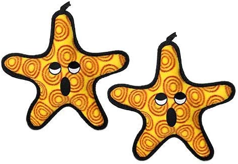TUFFY® : 2 Pack Starfish Dog Toy: Ultra Durable Plush Toy with Multiple Layers & Reinforced Seams, Washable and Floats, Original Construction