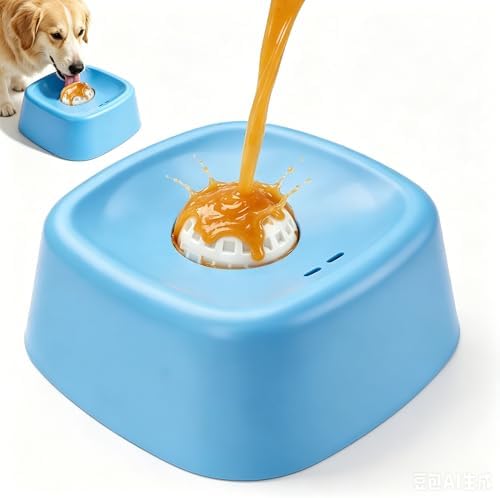 Slow Feeder Dog Bowls for Liquid Treat Wet Food Blue