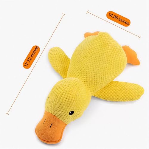TRAVEYO Calming Duck Dog Toy for Large Dogs, 18 Inch Large Size, 2026 New Plush Dog Toy, Premium Soft Stuffing with Quacking Sound（L）