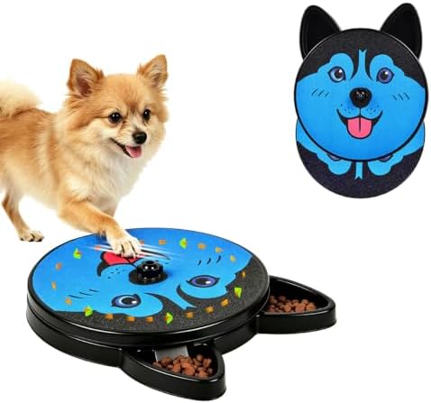 Dog Nail Scratch Board with Treat Boxs, RotatingTreat-Dispensing Paw Scratcherwith Replaceable Sandpaper & 4Nano Anti-Slip Tabs for SmallBreeds, Easy-Clean PET Material