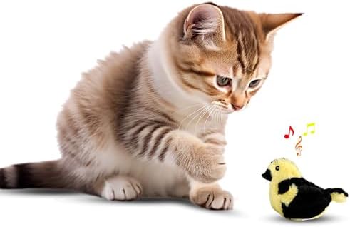 SPOT Song Birds Cat Toy- Touch Activated Singing Catnip Toy Mimics Real Bird Songs, Battery Operated Toy Satisfies Cat's Natural Urge to Hunt - One 5" Song Bird, Assorted Colors