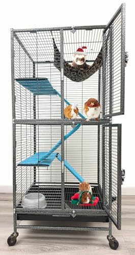 Deluxe Double Unit Two Full Story Small Animal Critter Home Cage