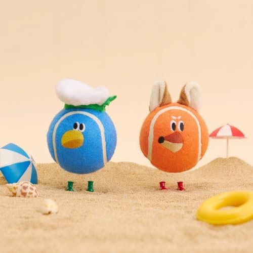 ZEZE Bruno the Sailor Squeaky Dog Toy, Cute Plush Tennis Ball Dog Toy with Hidden Squeaker, Soft Fetch & Chew Toy for Small to Medium Dogs & Puppies, Gift-Ready Designer Pet Toy